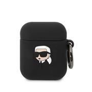 Karl Lagerfeld 3D Logo NFT Karl Head Silikonové Pouzdro pro Airpods 1/2 Black