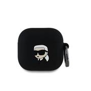 Karl Lagerfeld 3D Logo NFT Karl Head Silikonové Pouzdro pro AirPods 4 Black