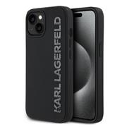 Karl Lagerfeld 3D Rubber Glitter Logo Zadní Kryt pro iPhone 13 Black