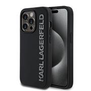 Karl Lagerfeld 3D Rubber Glitter Logo Zadní Kryt pro iPhone 14 Pro Black