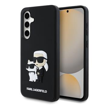 Karl Lagerfeld 3D Rubber Karl and Choupette Zadní Kryt pro Samsung Galaxy S24 FE Black