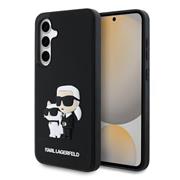 Karl Lagerfeld 3D Rubber Karl and Choupette Zadní Kryt pro Samsung Galaxy S24 FE Black