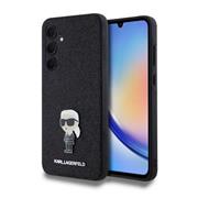 Karl Lagerfeld Fixed Glitter Metal Ikonik Zadní Kryt pro Samsung Galaxy A35 5G Black