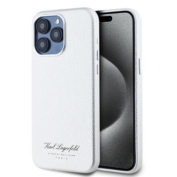 Karl Lagerfeld Grained PU Hotel RSG Zadní Kryt pro iPhone 15 Pro Grey