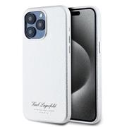 Karl Lagerfeld Grained PU Hotel RSG Zadní Kryt pro iPhone 15 Pro Grey