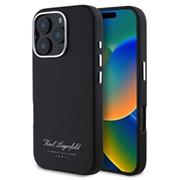 Karl Lagerfeld Grained PU Hotel RSG Zadní Kryt pro iPhone 16 Pro Max Black