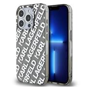 Karl Lagerfeld IML Electroplated Repeated Logo Zadní Kryt pro iPhone 15 Pro Max Silver