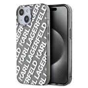 Karl Lagerfeld IML Electroplated Repeated Logo Zadní Kryt pro iPhone 15 Silver