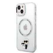 Karl Lagerfeld IML Karl and Choupette MagSafe Zadní Kryt pro iPhone 14 Plus Transparent