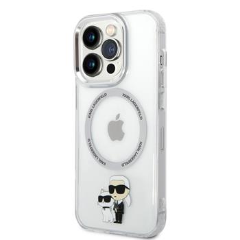 Karl Lagerfeld IML Karl and Choupette MagSafe Zadní Kryt pro iPhone 14 Pro Max Transparent