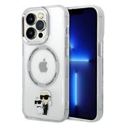 Karl Lagerfeld IML Karl and Choupette MagSafe Zadní Kryt pro iPhone 15 Pro Max Transparent