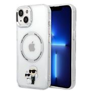 Karl Lagerfeld IML Karl and Choupette MagSafe Zadní Kryt pro iPhone 15 Transparent