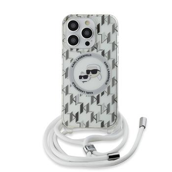 Karl Lagerfeld IML Monogram Crossbody K&CH Heads MagSafe Zadní Kryt pro iPhone 13 Pro Max Transparent