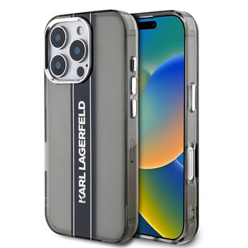 Karl Lagerfeld IML Stripe Logo Zadní Kryt pro iPhone 16 Pro Black