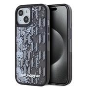 Karl Lagerfeld Liquid Glitter Monogram Gradient Zadní Kryt pro iPhone 15 Black