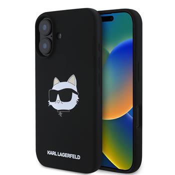 Karl Lagerfeld Liquid Silicone Choupette Head MagSafe Zadní Kryt pro iPhone 16 Black