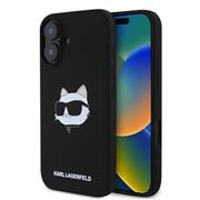 Karl Lagerfeld Liquid Silicone Choupette Head MagSafe Zadní Kryt pro iPhone 16 Black