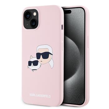 Karl Lagerfeld Liquid Silicone Double Heads Magsafe Zadní Kryt pro iPhone 14 Pink