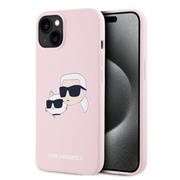 Karl Lagerfeld Liquid Silicone Double Heads Magsafe Zadní Kryt pro iPhone 14 Pink