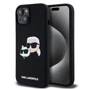 Karl Lagerfeld Liquid Silicone Double Heads Magsafe Zadní Kryt pro iPhone 15 Black