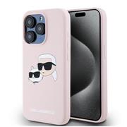 Karl Lagerfeld Liquid Silicone Double Heads Magsafe Zadní Kryt pro iPhone 15 Pro Max Pink