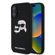 Karl Lagerfeld Liquid Silicone Double Heads MagSafe Zadní Kryt pro iPhone 16 Black