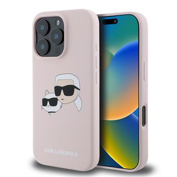 Karl Lagerfeld Liquid Silicone Double Heads MagSafe Zadní Kryt pro iPhone 16 Pro Max Pink