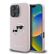 Karl Lagerfeld Liquid Silicone Double Heads MagSafe Zadní Kryt pro iPhone 16 Pro Pink