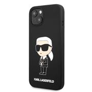 Karl Lagerfeld Liquid Silicone Ikonik NFT Zadní Kryt pro iPhone 13 Black