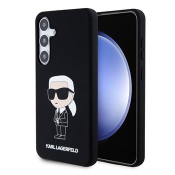 Karl Lagerfeld Liquid Silicone Ikonik NFT Zadní Kryt pro Samsung Galaxy S24+ Black