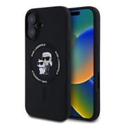 Karl Lagerfeld Liquid Silicone Karl and Choupette MagSafe Zadní Kryt pro iPhone 16 Black