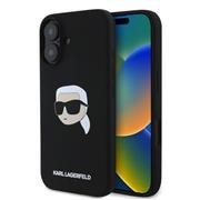 Karl Lagerfeld Liquid Silicone Karl Head MagSafe Zadní Kryt pro iPhone 16 Black