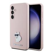 Karl Lagerfeld Liquid Silicone Metal Choupette Zadní Kryt pro Samsung Galaxy S23 FE Pink