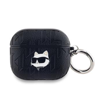 Karl Lagerfeld PU Embossed Choupette Head Pouzdro pro AirPods 3 Black