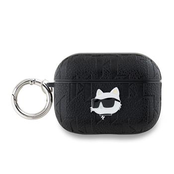 Karl Lagerfeld PU Embossed Choupette Head Pouzdro pro AirPods Pro 2 Black