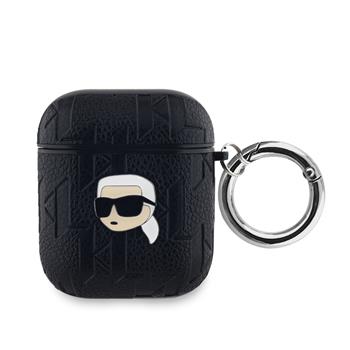 Karl Lagerfeld PU Embossed Karl Head Pouzdro pro AirPods 1/2 Black