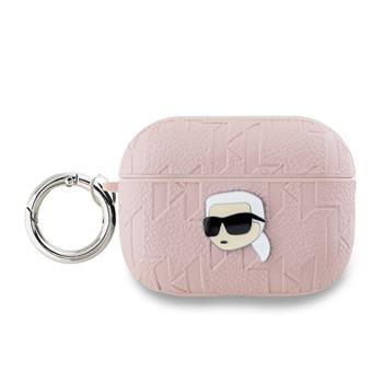 Karl Lagerfeld PU Embossed Karl Head Pouzdro pro AirPods Pro 2 Pink