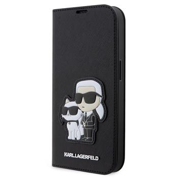 Karl Lagerfeld PU Saffiano Karl and Choupette NFT Book Pouzdro pro iPhone 13 Pro Black