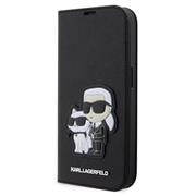 Karl Lagerfeld PU Saffiano Karl and Choupette NFT Book Pouzdro pro iPhone 13 Pro Max Black