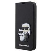 Karl Lagerfeld PU Saffiano Karl and Choupette NFT Book Pouzdro pro iPhone 14 Pro Black