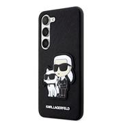 Karl Lagerfeld PU Saffiano Karl and Choupette NFT Zadní Kryt pro Samsung Galaxy S23+ Black