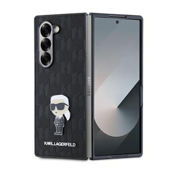 Karl Lagerfeld PU Saffiano Monogram Ikonik Zadní Kryt pro Samsung Galaxy Z Fold 6 Black