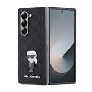 Karl Lagerfeld PU Saffiano Monogram Ikonik Zadní Kryt pro Samsung Galaxy Z Fold 6 Black