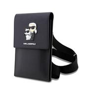 Karl Lagerfeld Saffiano Metal Logo NFT Taška na Telefon Black