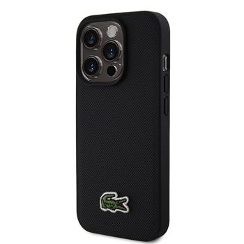 Lacoste Iconic Petit Pique Woven Logo Magsafe Zadní Kryt pro iPhone 15 Pro Black