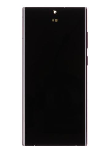 LCD displej + Dotyk + Přední kryt Samsung S908B Galaxy S22 Ultra Burgundy (Service Pack)