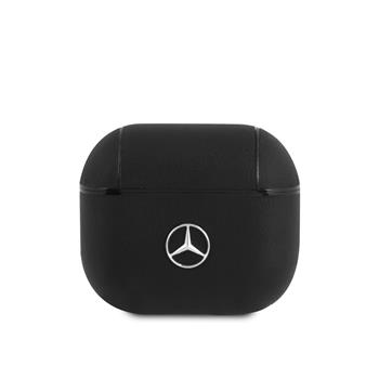 Mercedes Kožené Pouzdro pro AirPods 3 Black