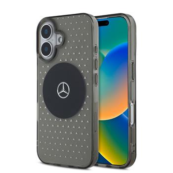 Mercedes PC/TPU Star Pattern MagSafe Zadní Kryt pro iPhone 16 Black