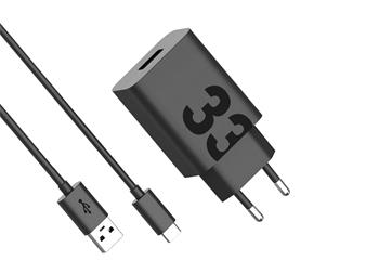 Motorola TurboPower Cestovní Nabíječka USB-A 33W vč. USB-C Kabelu Black