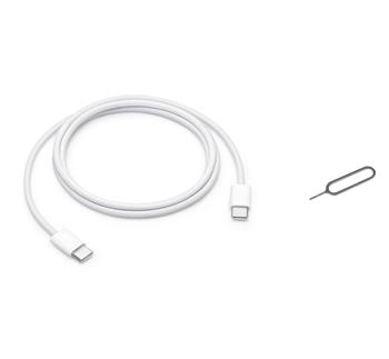 MW493ZM/A iPhone USB-C/USB-C 60W Datový Kabel 1m + SIM Tool White (OOB Bulk)